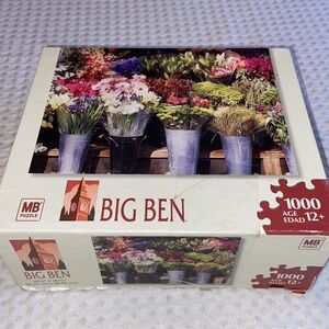 BIG BEN 1000 Piece Puzzle FLOWER MARKET London, England 20.5” X 26” Cut Florist